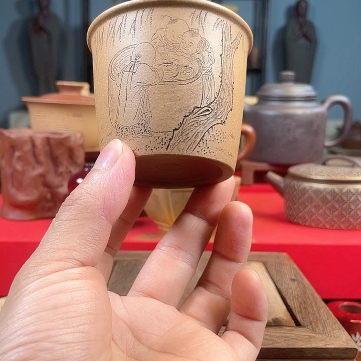 茶杯紫砂童乐戏水杯微瑕
