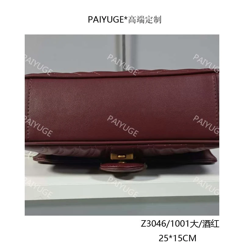 Z3046/1001大/酒红 paiyuge高端订制百搭女士手提单肩斜挎包 265