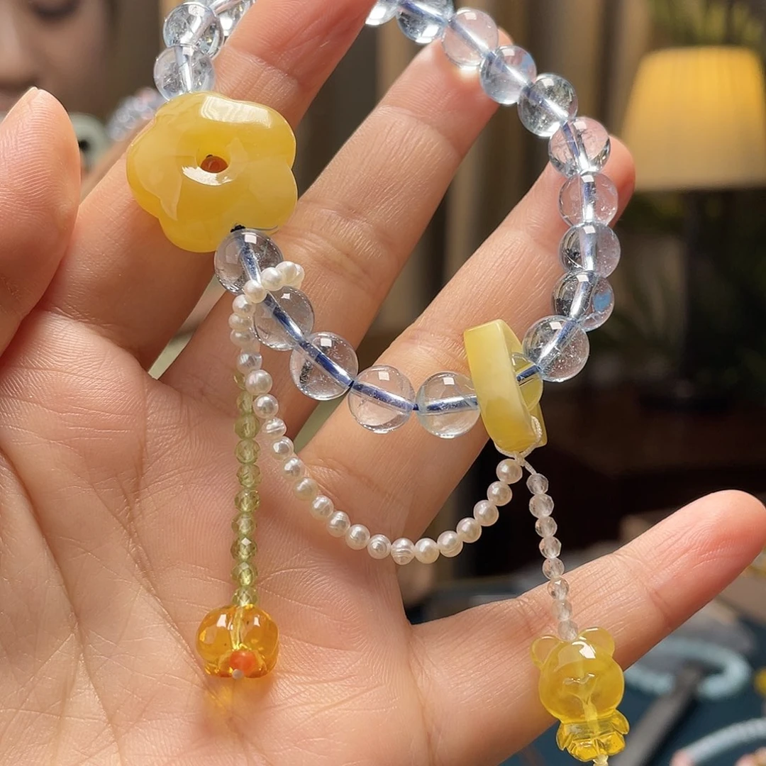 蜜蜡未镶嵌裸石手串