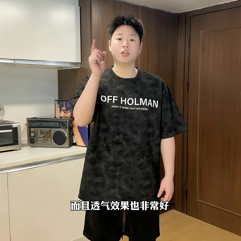 夏季短袖圆领T恤混纺美式小众港风韩版休闲半袖百搭慵懒大码显瘦