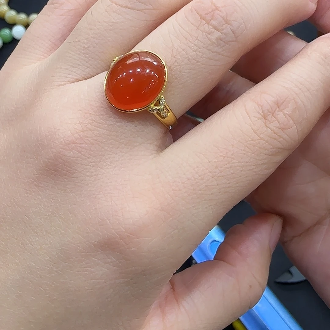 南红玛瑙戒指未镶嵌惠*