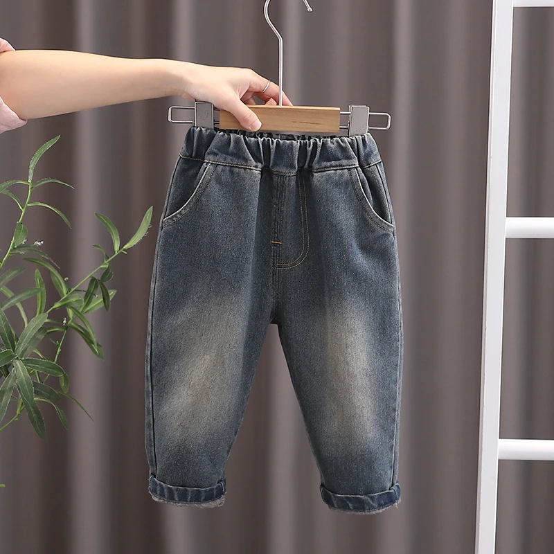 XYF2024新款洋气宝宝时尚裤子中小童冬款新款春秋牛仔裤时尚