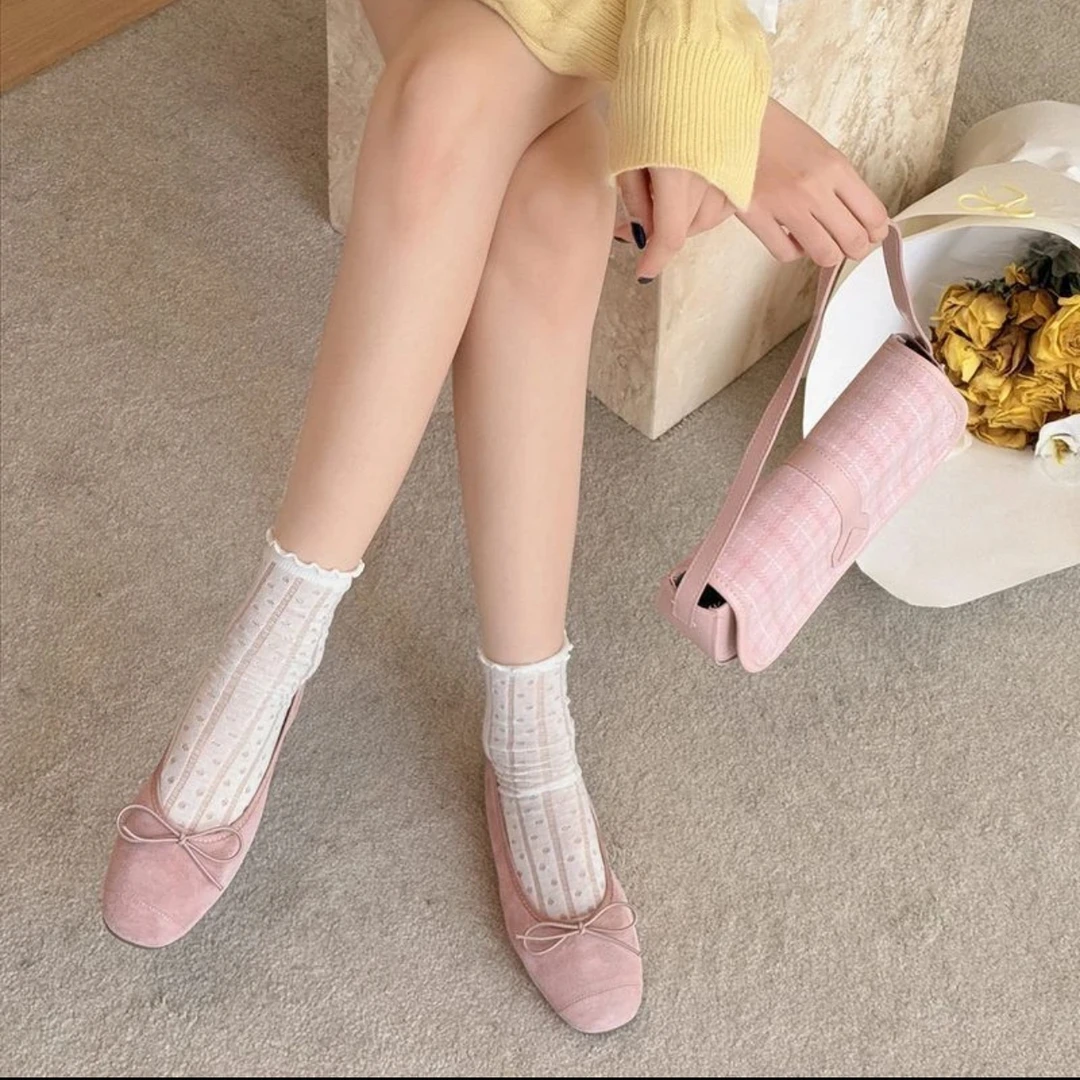 黄色仙女风玛丽珍鞋蝴蝶结单鞋女2025夏季浅口平底软底豆豆鞋998-