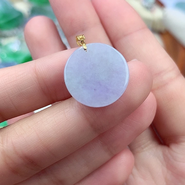 翡翠颈饰18K金镶嵌缅甸翡翠85