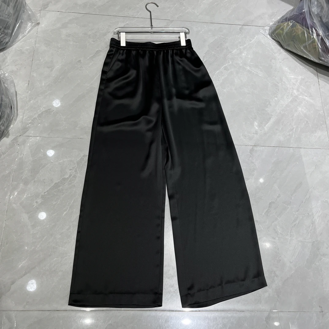 6803-1松紧腰夏季新款醋纤高腰阔腿裤时尚百搭显瘦显腿长