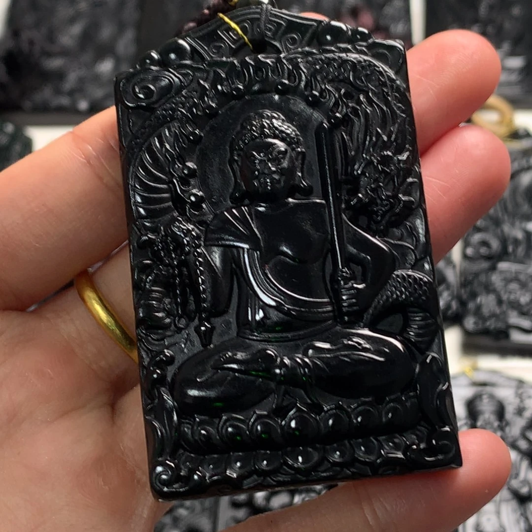 天然缅甸a货钢琴黑挂件