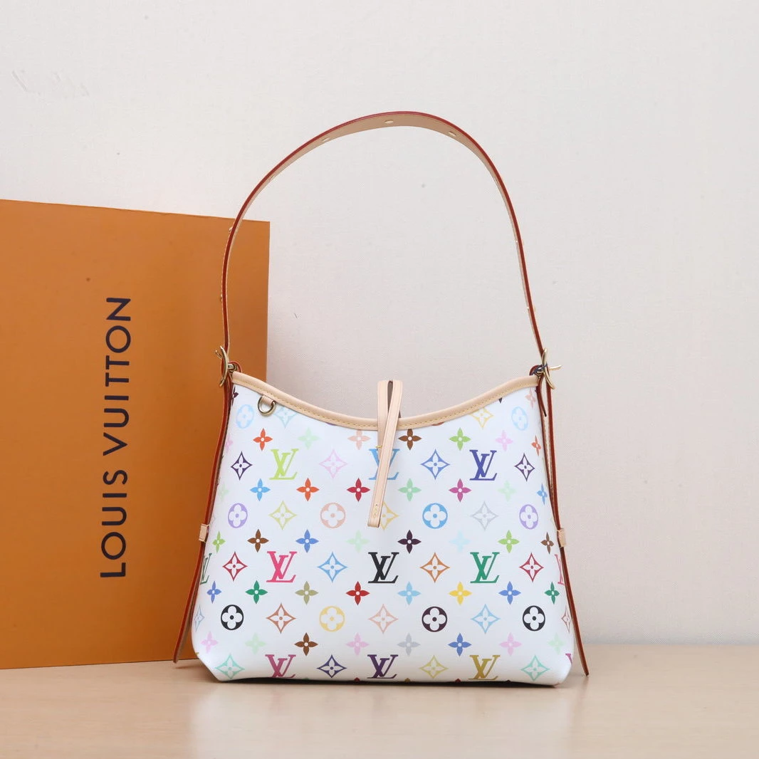 99新 LouisVuitton/路易威登 【小花黑黑】CARRYALL 小号 白三彩