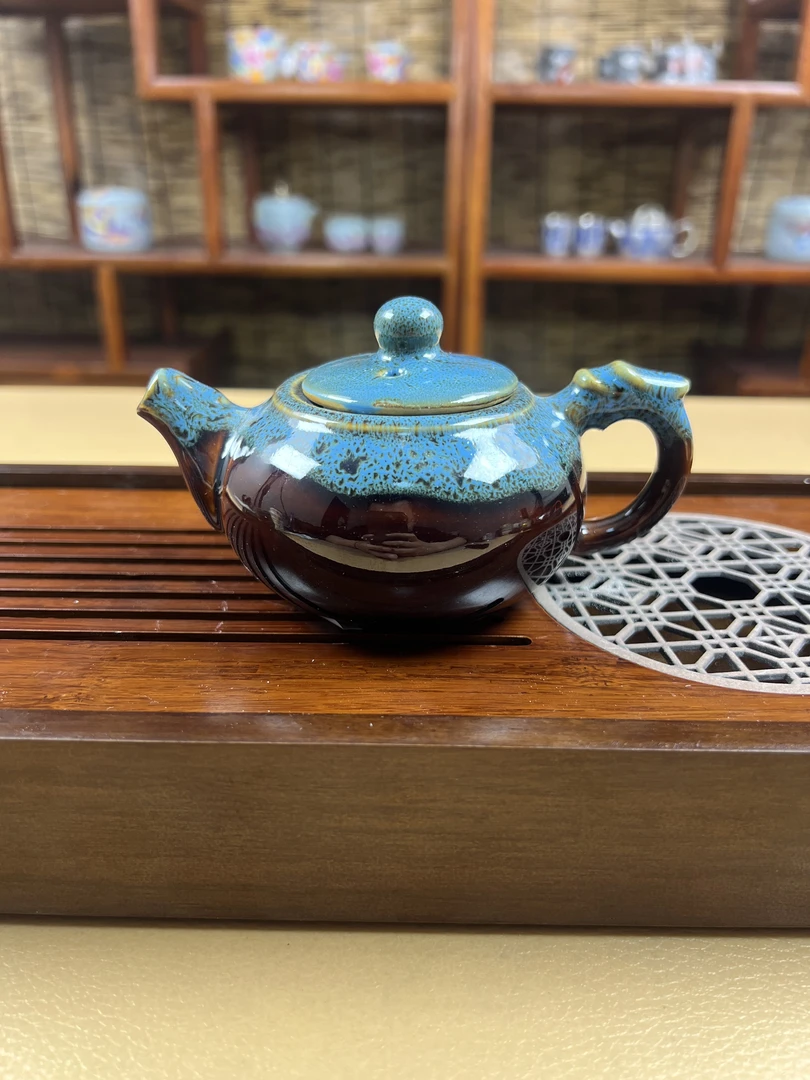 A0228蓝色窑变一壶四杯