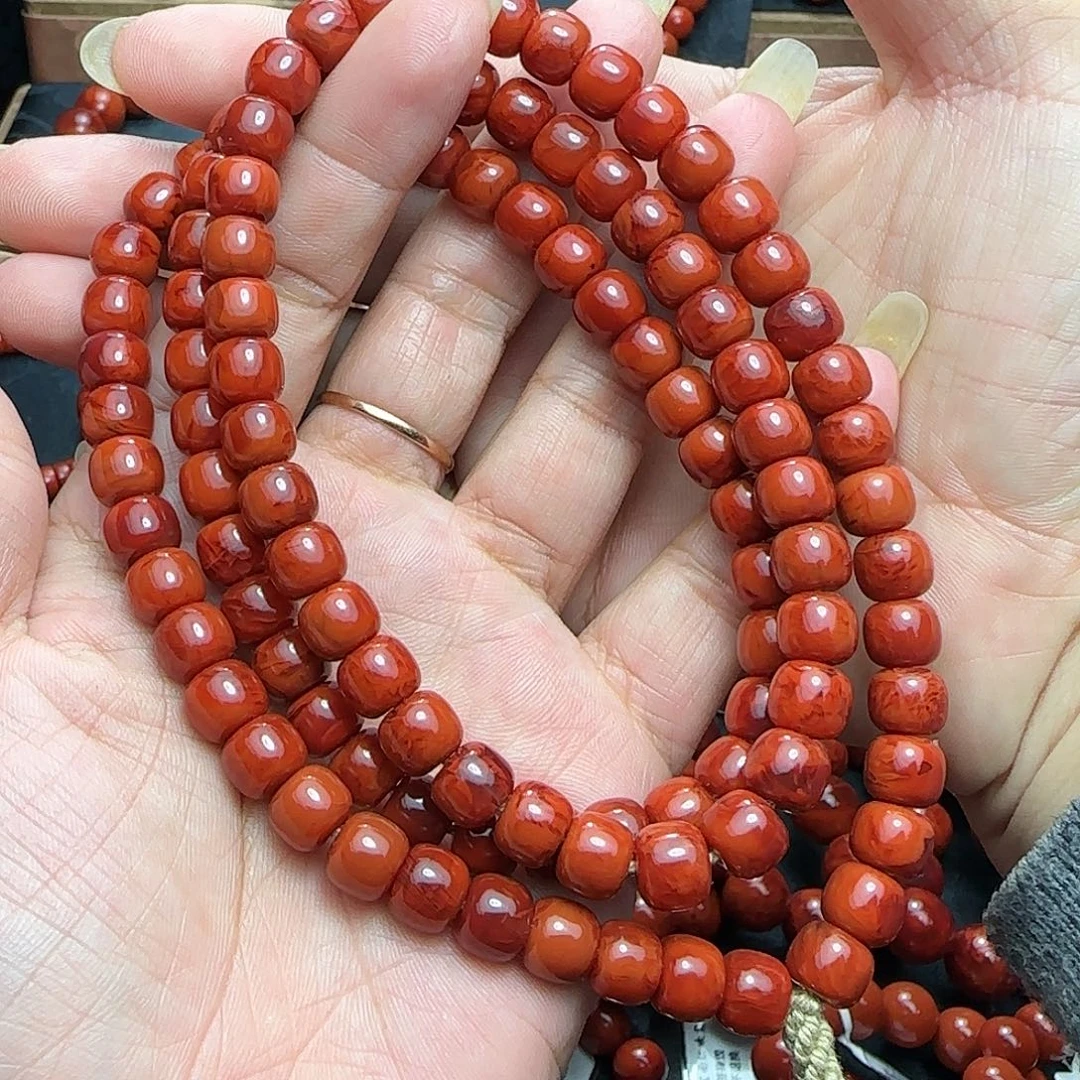 时***签南红玛瑙未镶嵌手串