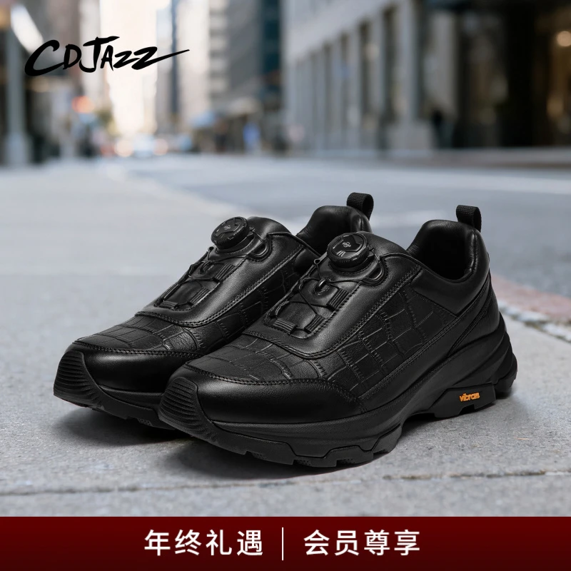 【VIBRAM防滑底】CDJAZZ卡地爵士男鞋舒适缓震休闲鞋真皮运动鞋
