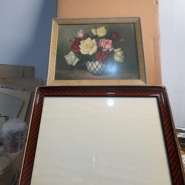 中古框画有瑕疵破损已拍