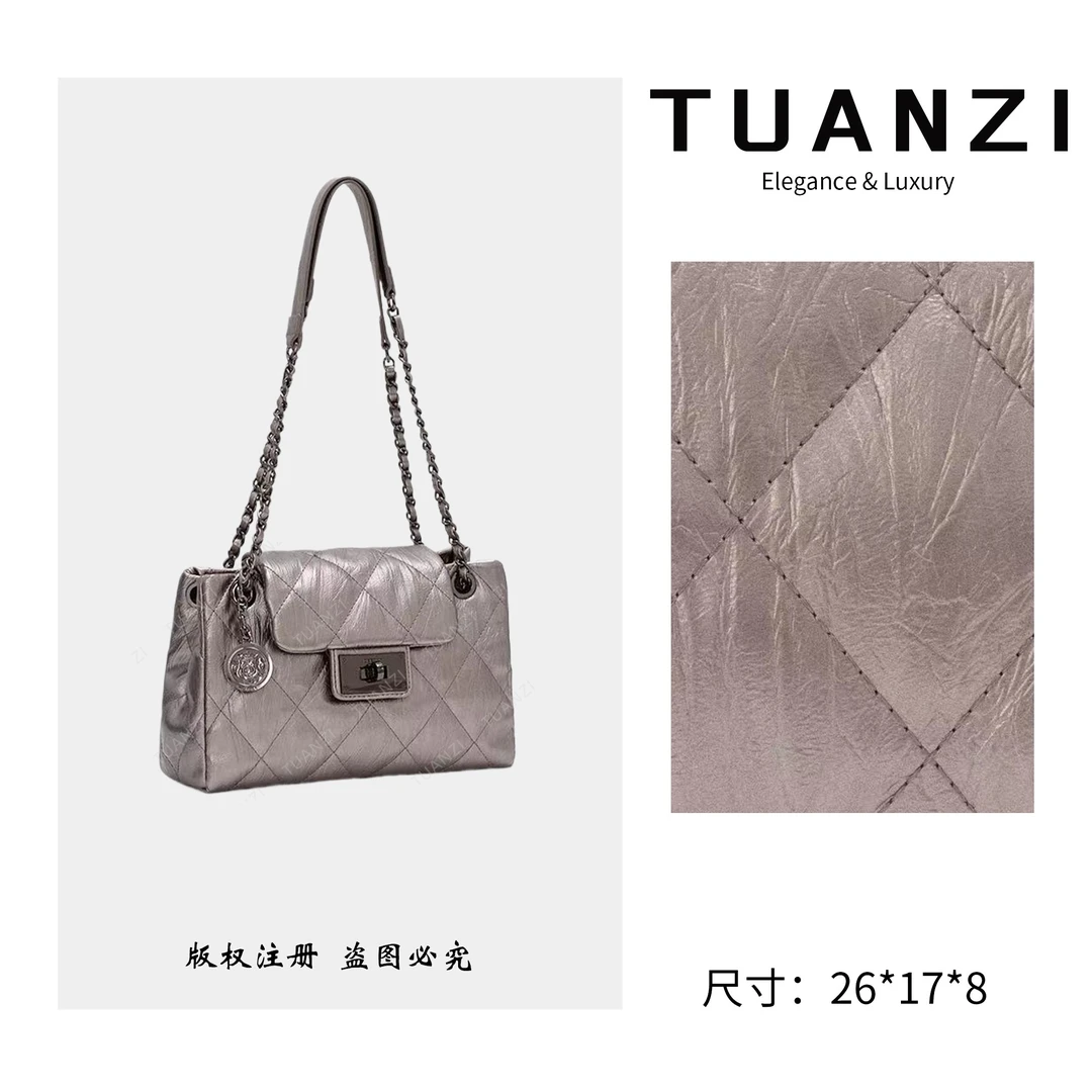 TUANZI『高端玩家』小香风秋冬新款腋下包 ZT-D8056-猫眼烟熏色