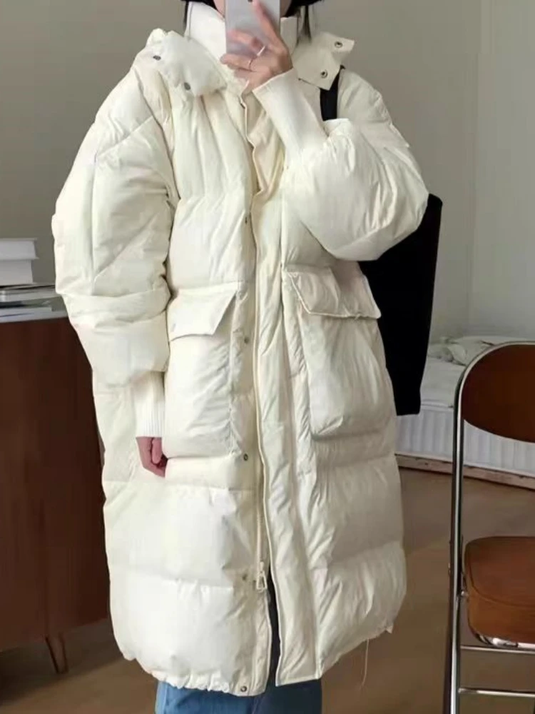 【济州岛】大口袋连帽长款羽绒服2A1650