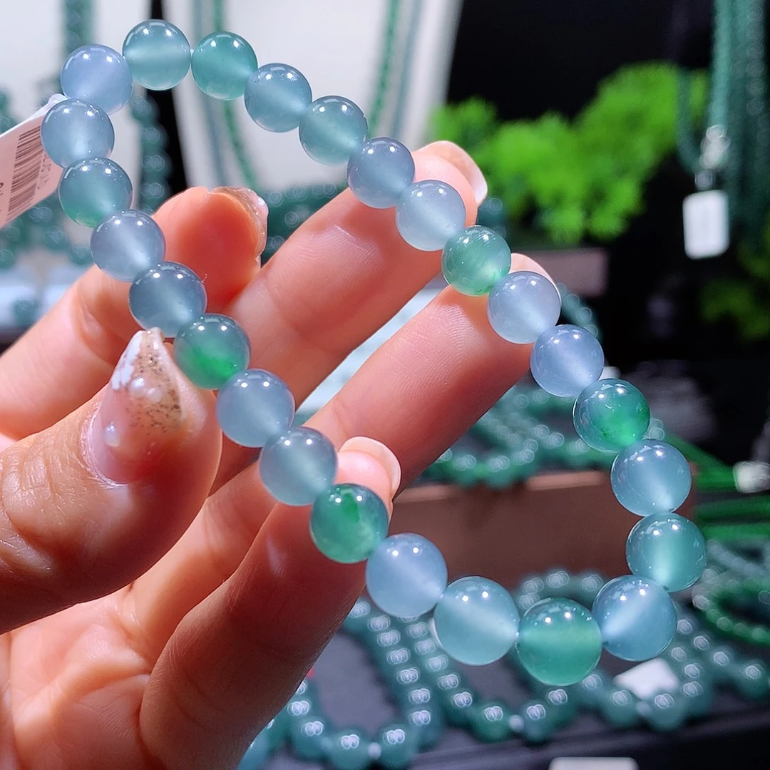 翡翠未镶嵌手链天然a货翡翠手串8mm