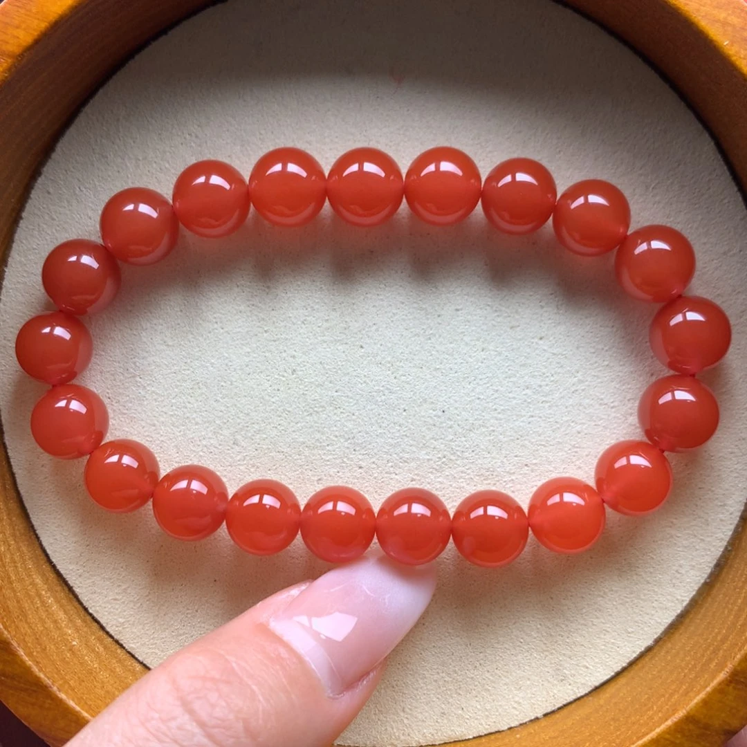 南红玛瑙未镶嵌保山天然原矿南红9mm+手串