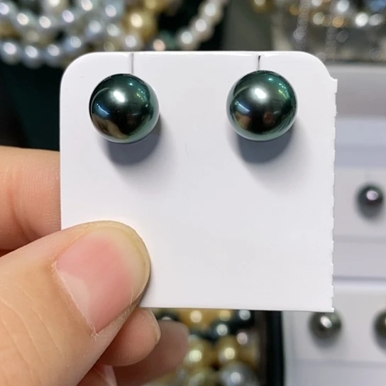 海水珍珠耳饰银S925镶嵌G****?9-10