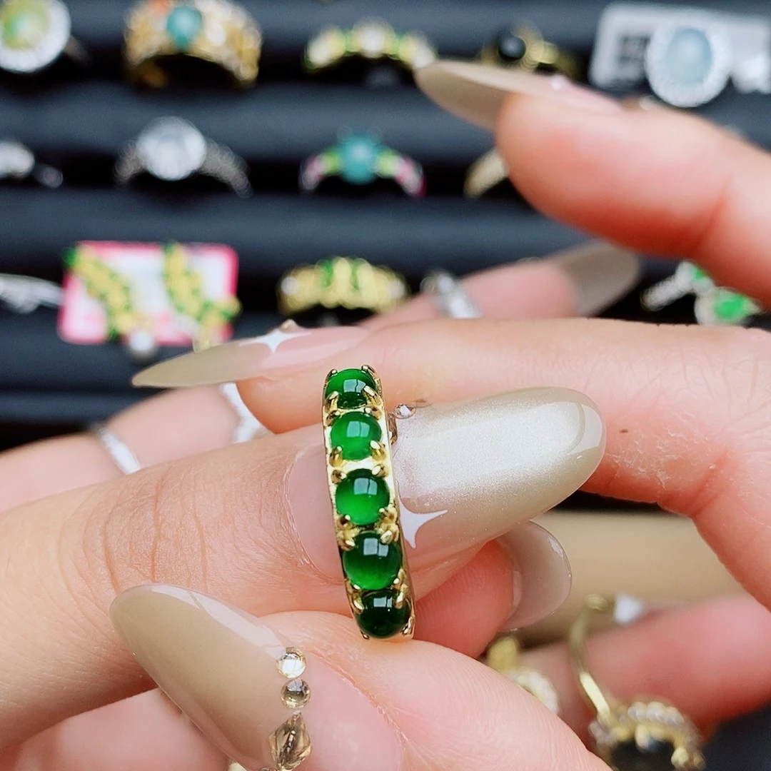 翡翠戒指银S925镶嵌11111