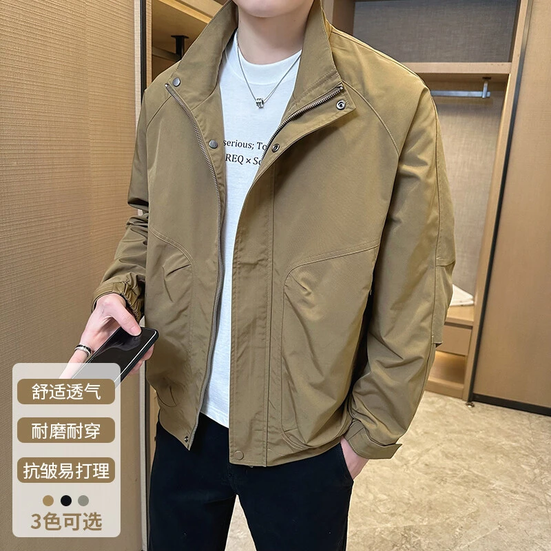 男士外套2025春季新款韩版宽松立领夹克衫潮流休闲帅气个性上衣服
