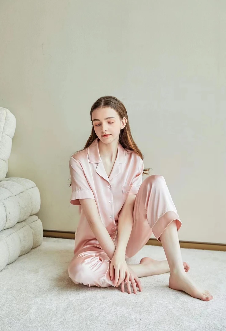 真丝睡衣女春秋长袖两件套装100%桑蚕丝丝绸夏季新款可外穿家居服