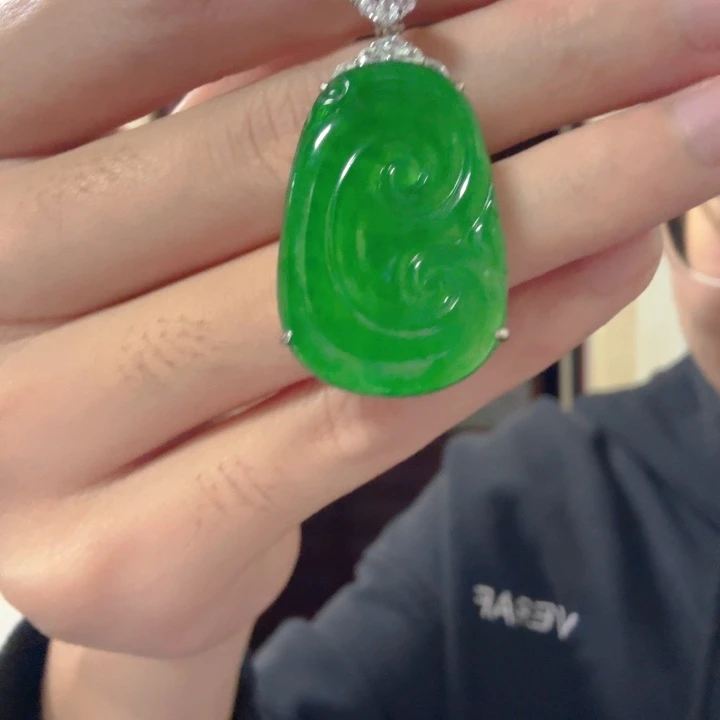 翡翠银S925镶嵌颈饰吊坠