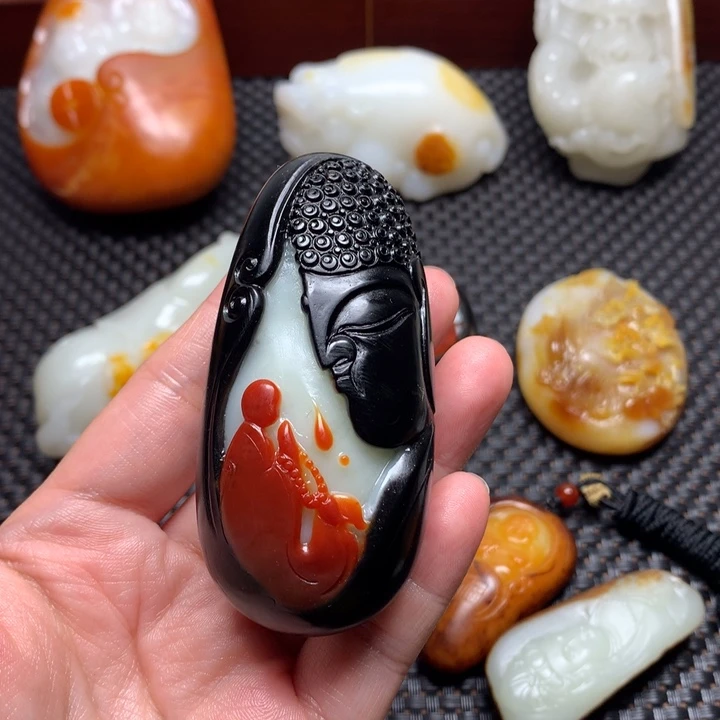 呼***生玉精品悟道手把件1