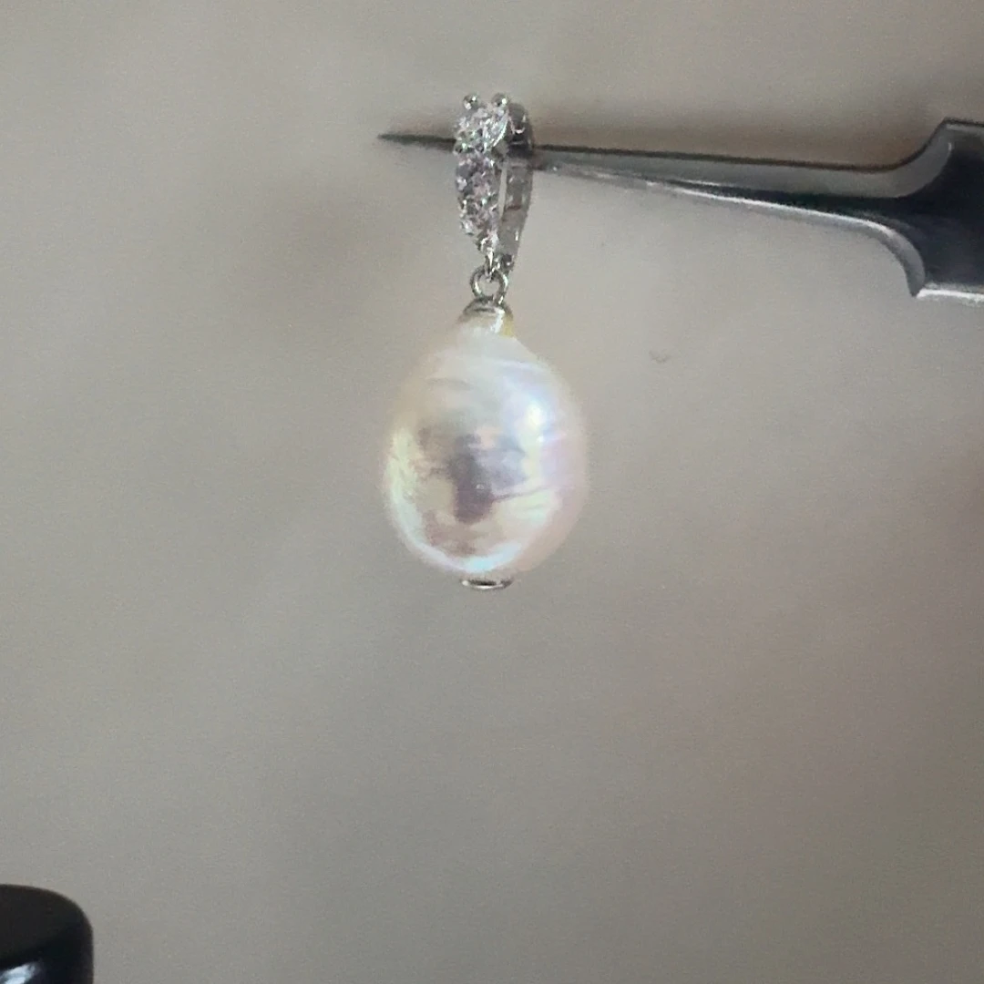 淡水珍珠颈饰银S925镶嵌?****?圆巴万能扣