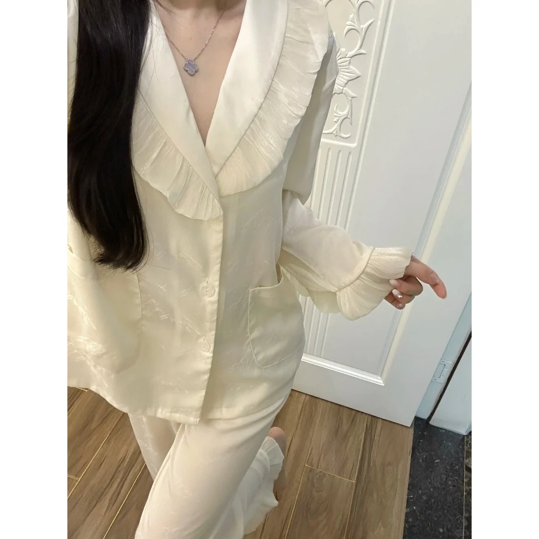 【DMXJ大梦想家】高级感白色款冰丝睡衣女春夏季2025新款套装家居服