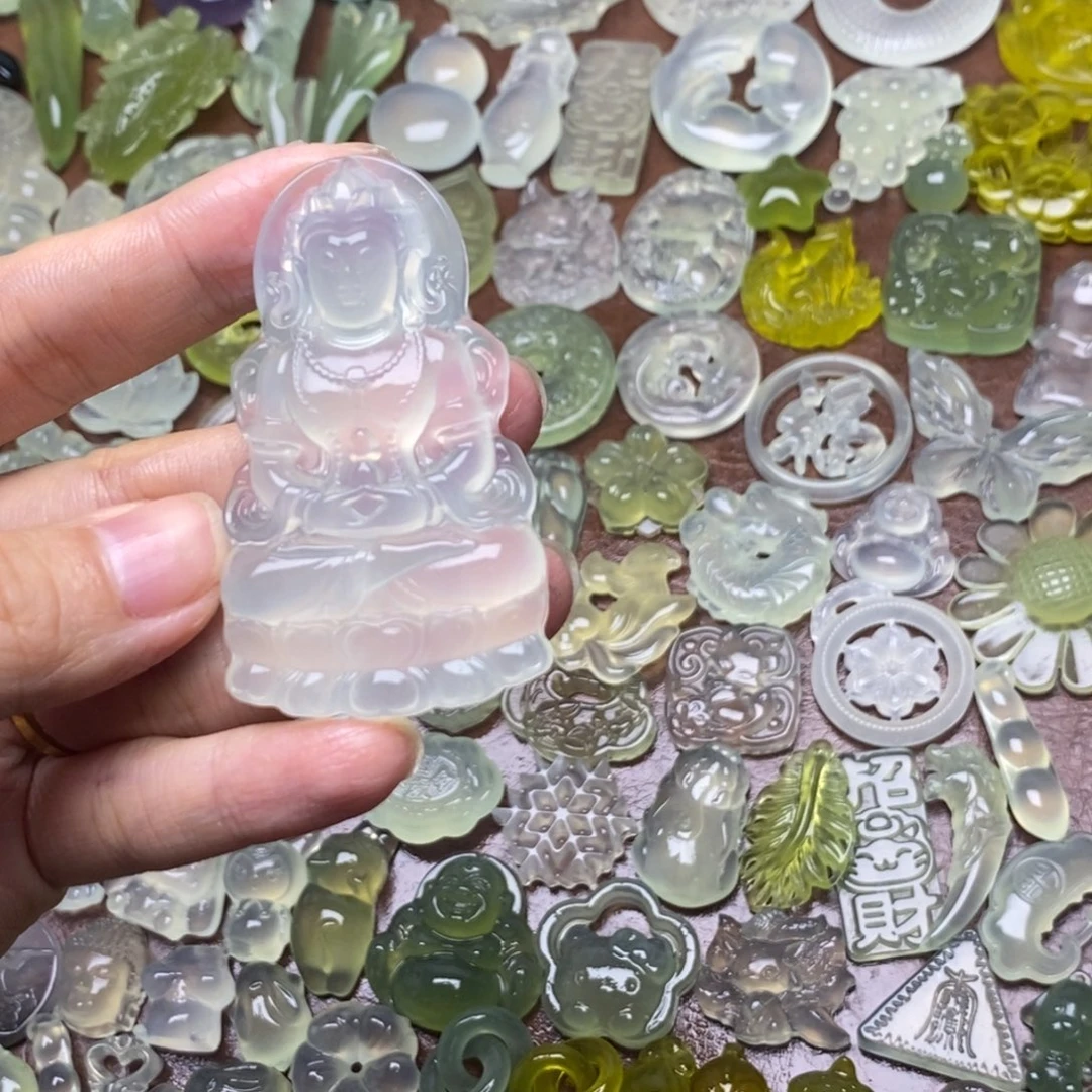 蛇纹石玉合金项链
