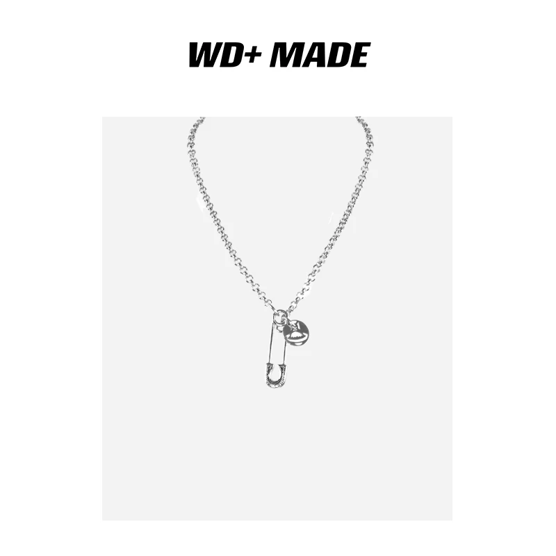 钛钢吊坠 钛钢吊坠时尚大别针镂空土星吊坠朋克风设计感锁骨链