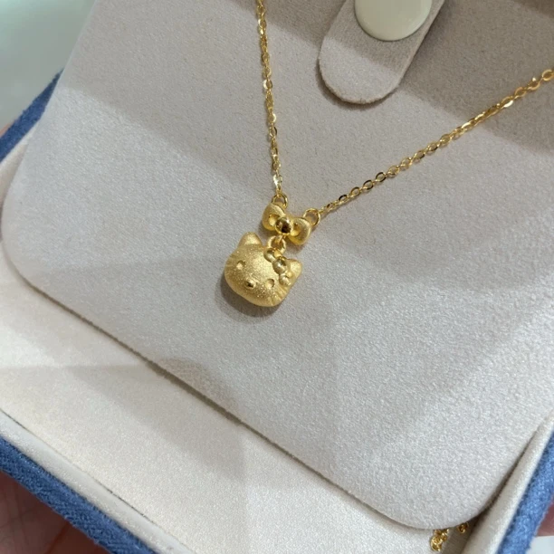 【不支持无理由退】5G工艺足金999凯蒂猫kitty猫项链套链