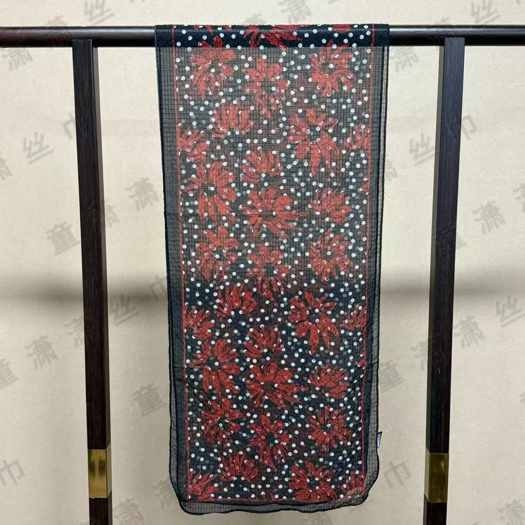 （凤凰花）新款皱皱纱30*155左右长巾围巾