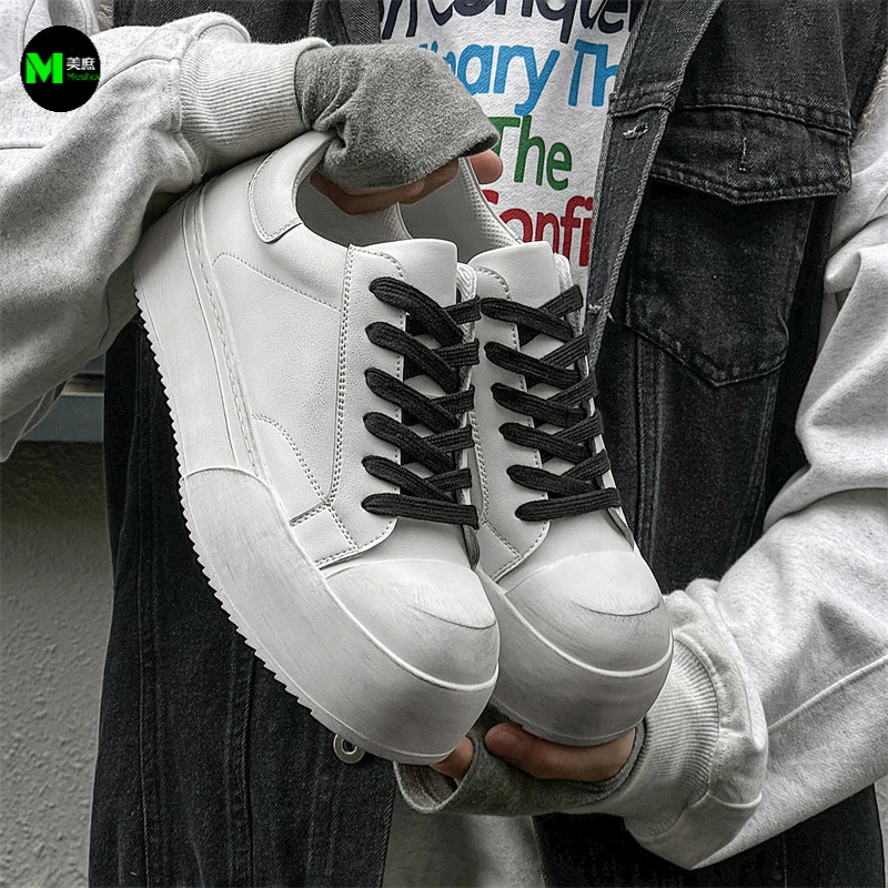 潮鞋男鞋休闲百搭潮流白色透气厚底低帮学生运动鞋 | 美庶