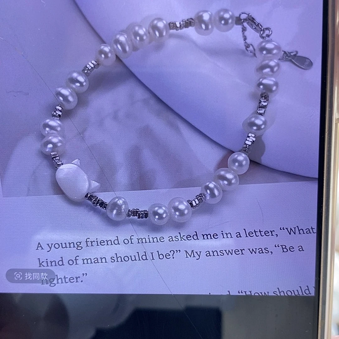 银S925镶嵌淡水珍珠天然淡水珍珠巴洛克