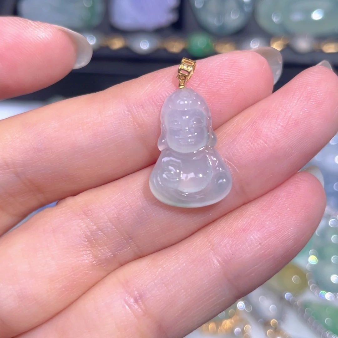 颈饰18K金镶嵌翡翠翡翠