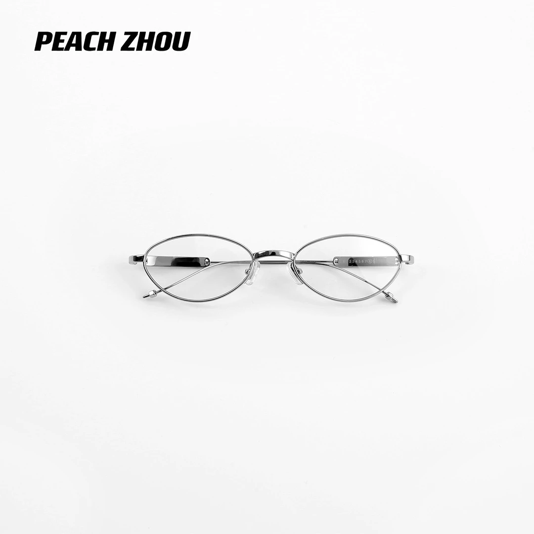 『PEACHZHOU』格雷系猫眼椭圆镜框钛架高级感男女同款洋气平光镜