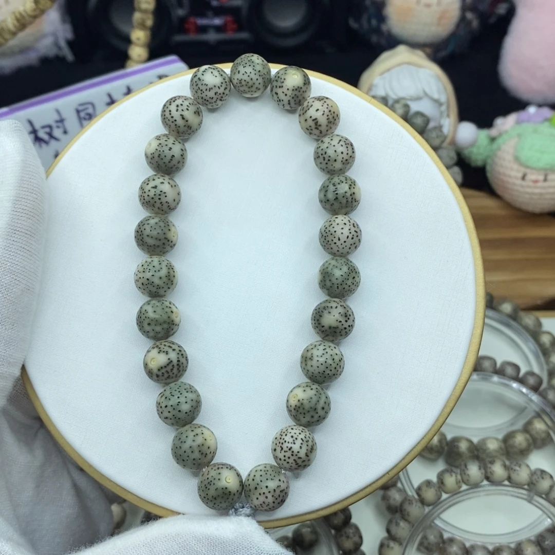 手串星月菩提圆珠10-10手持绿包白