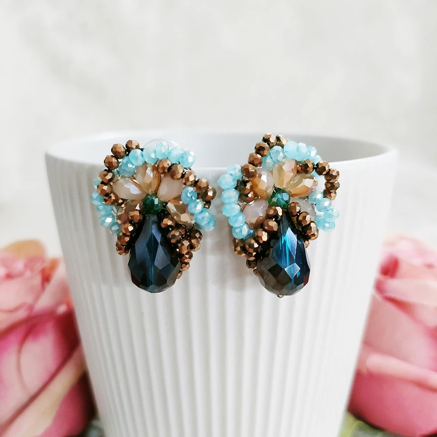 铜合金耳饰 民族风手工气质百搭耳钉2398