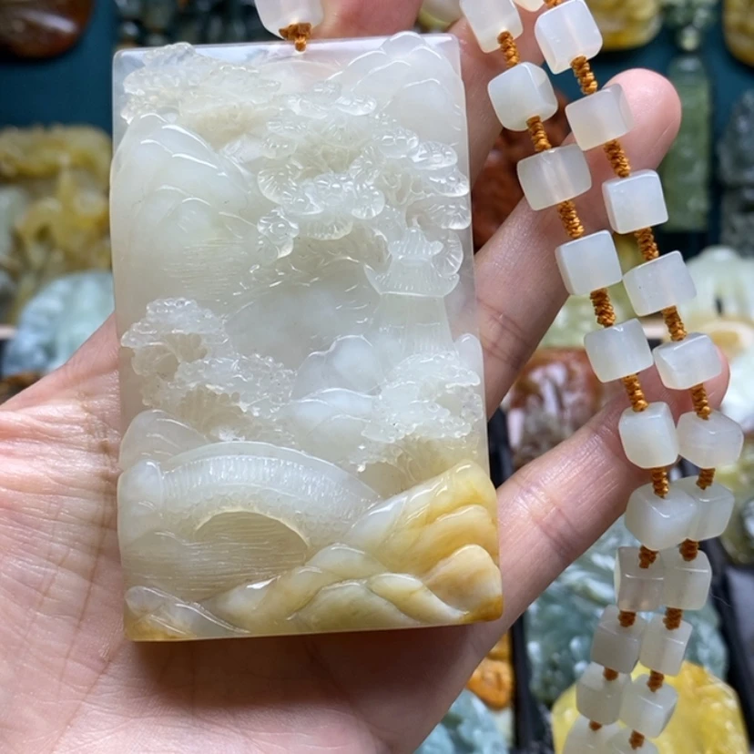 【闪购商品】岫玉颈饰未镶嵌山水