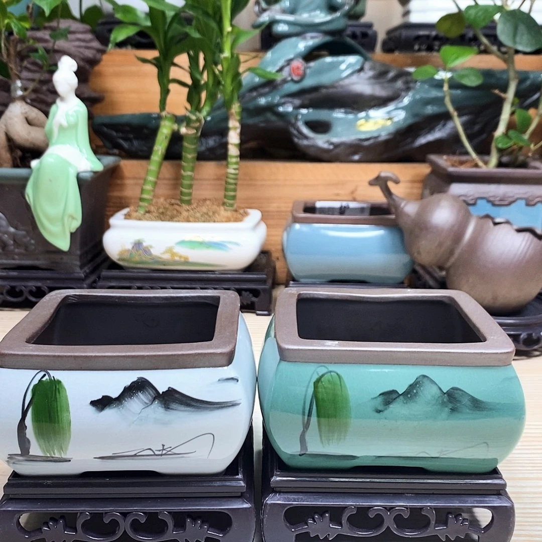 紫砂花盆陶瓷艺术作品欣赏