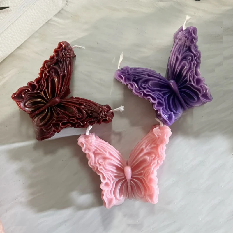 蝴蝶香薰蜡烛鎏金珠光蜡烛礼物香氛低温蜡烛