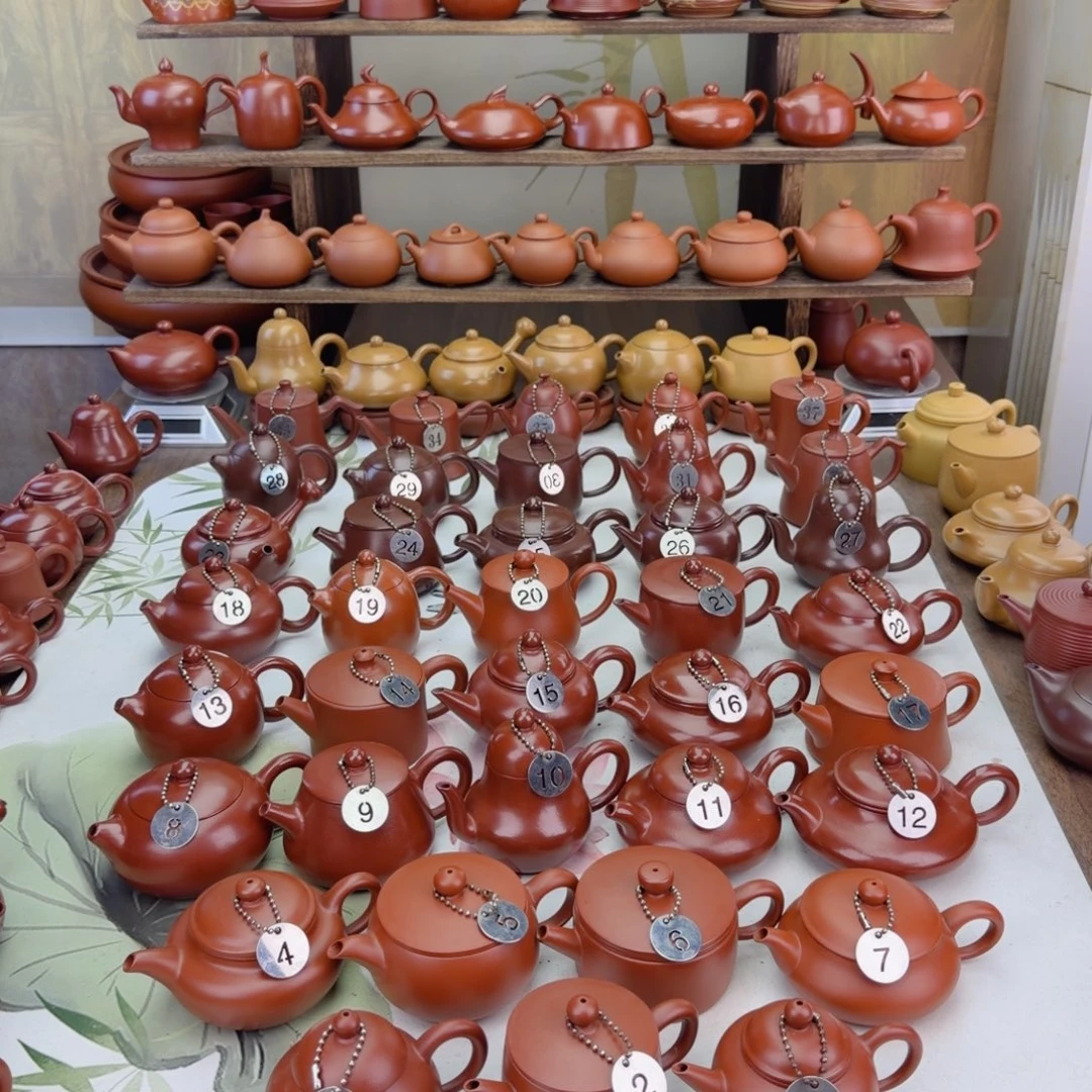 丶***肉紫砂茶壶玉瓷杯子10个