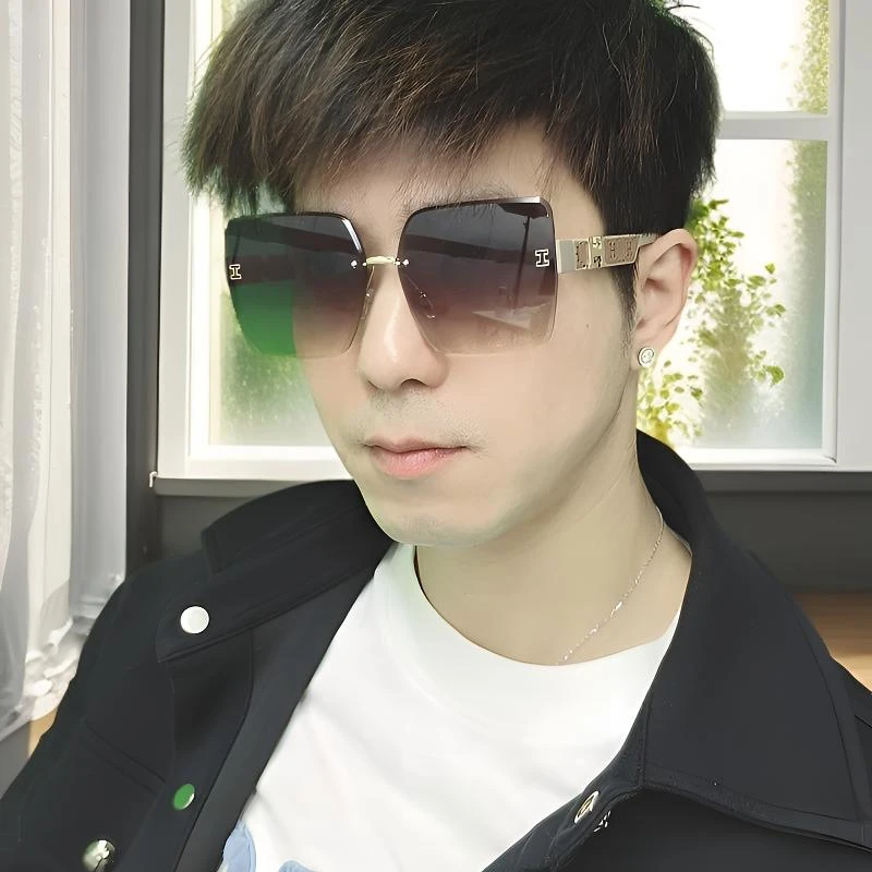 时尚墨镜遮阳街拍眼镜感个性素颜直播网红方形太阳镜气质潮流