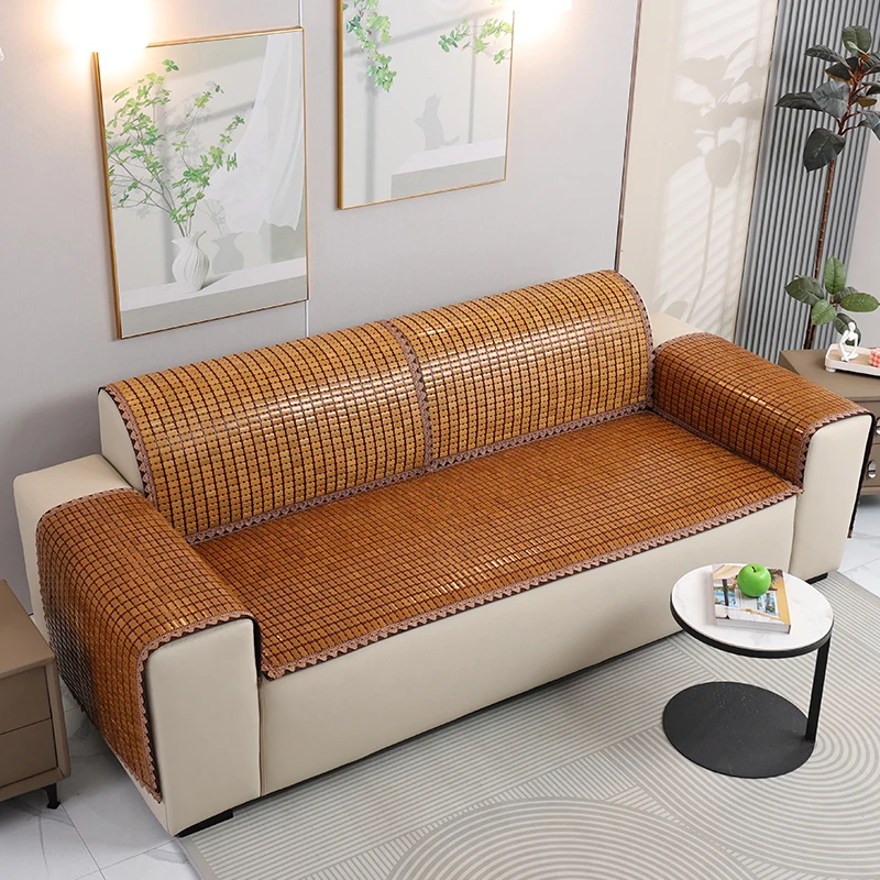 梦纯夏季麻将凉席沙发垫客厅防滑坐垫竹沙发凉垫通用沙发罩套定做