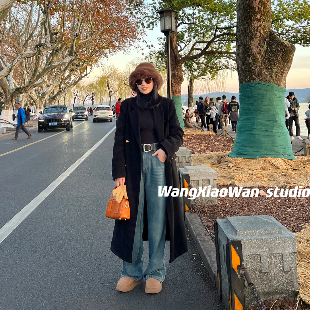 阔腿牛仔裤女2025冬新款韩版宽松时尚休闲高腰显瘦气质百搭直筒裤