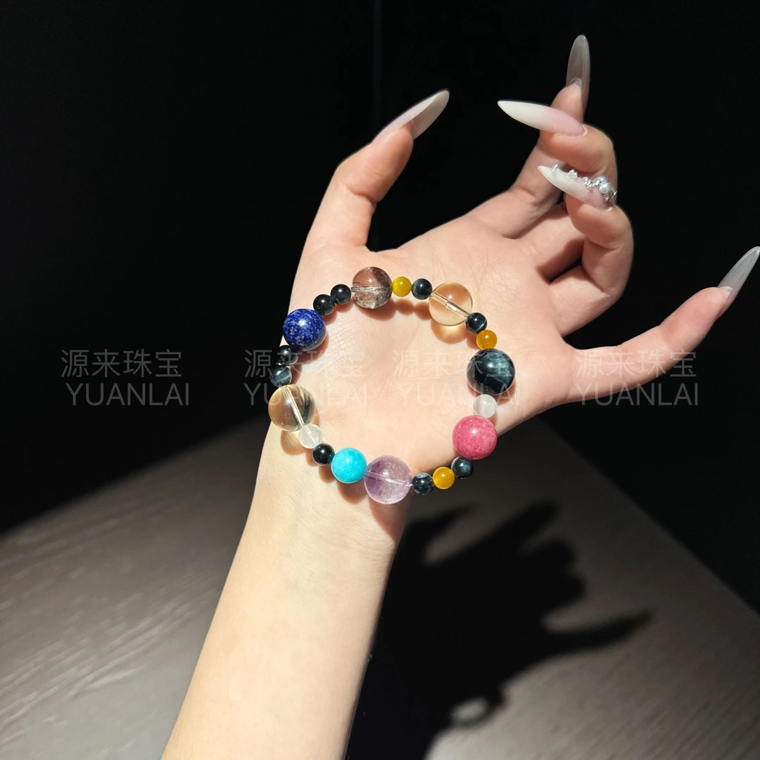 Y1*晶灵交响*天然黄水晶绿幽灵手串