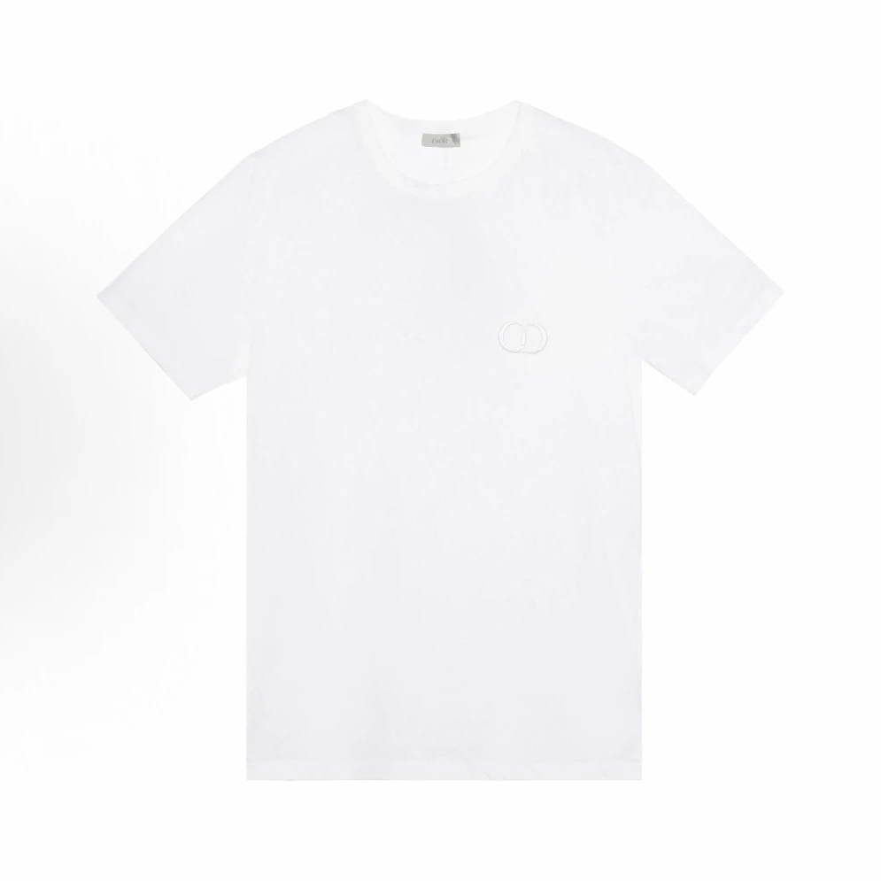 未使用 DIOR/迪奥 迪奥纯色Logo字母刺绣圆领短袖T恤 男款 白色