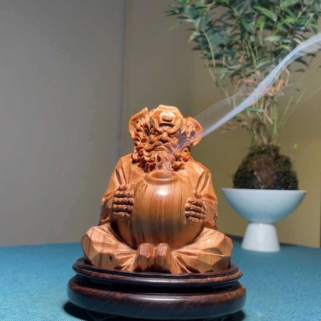 柏木（崖柏）钟哥香炉摆件