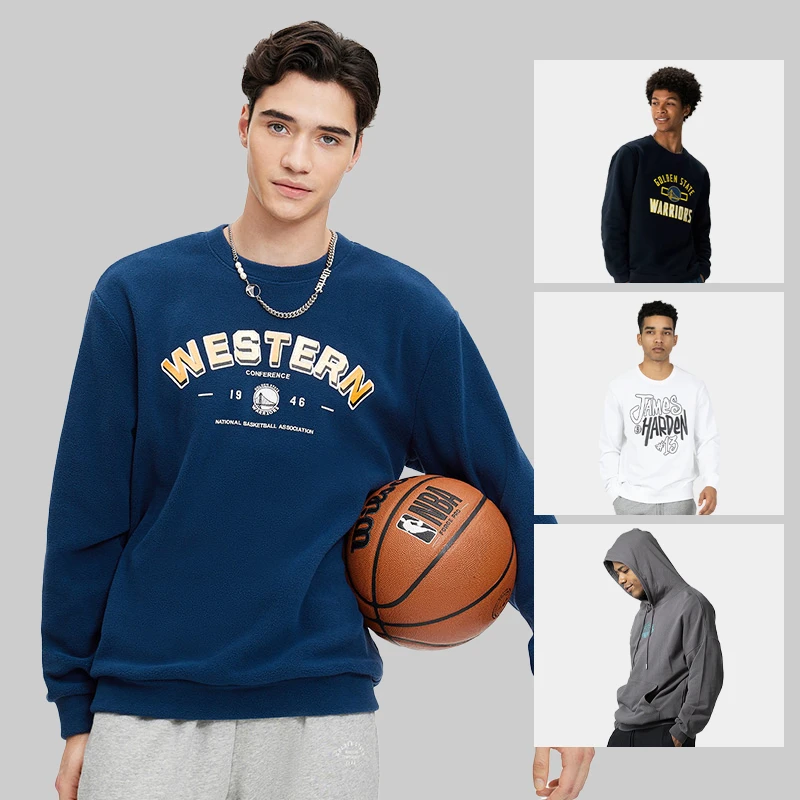 【价格核对】NBA官方球队球员男女宽松加绒长袖圆领运动卫衣