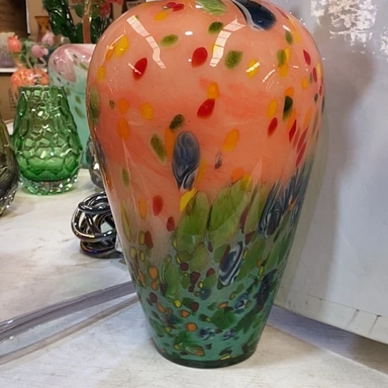 琉璃花瓶高31厘米口径9厘米