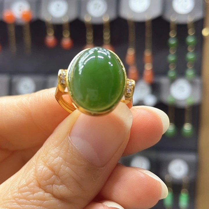 银S925镶嵌和田玉耳饰